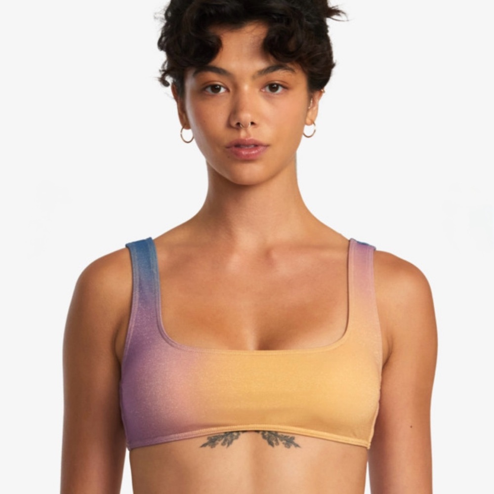 RVCA Golden Laceback - Bralette Bikini Top Size Large/12